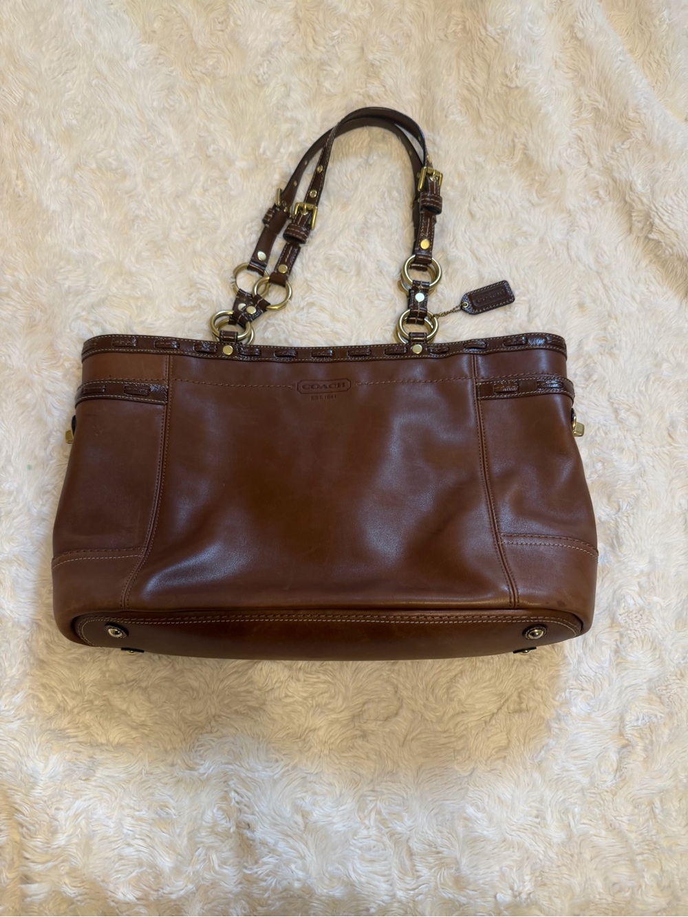 Coach 11231 Brown Leather Legacy Tote Shoulder Bag Brass Y2K - Picture 2 of 15